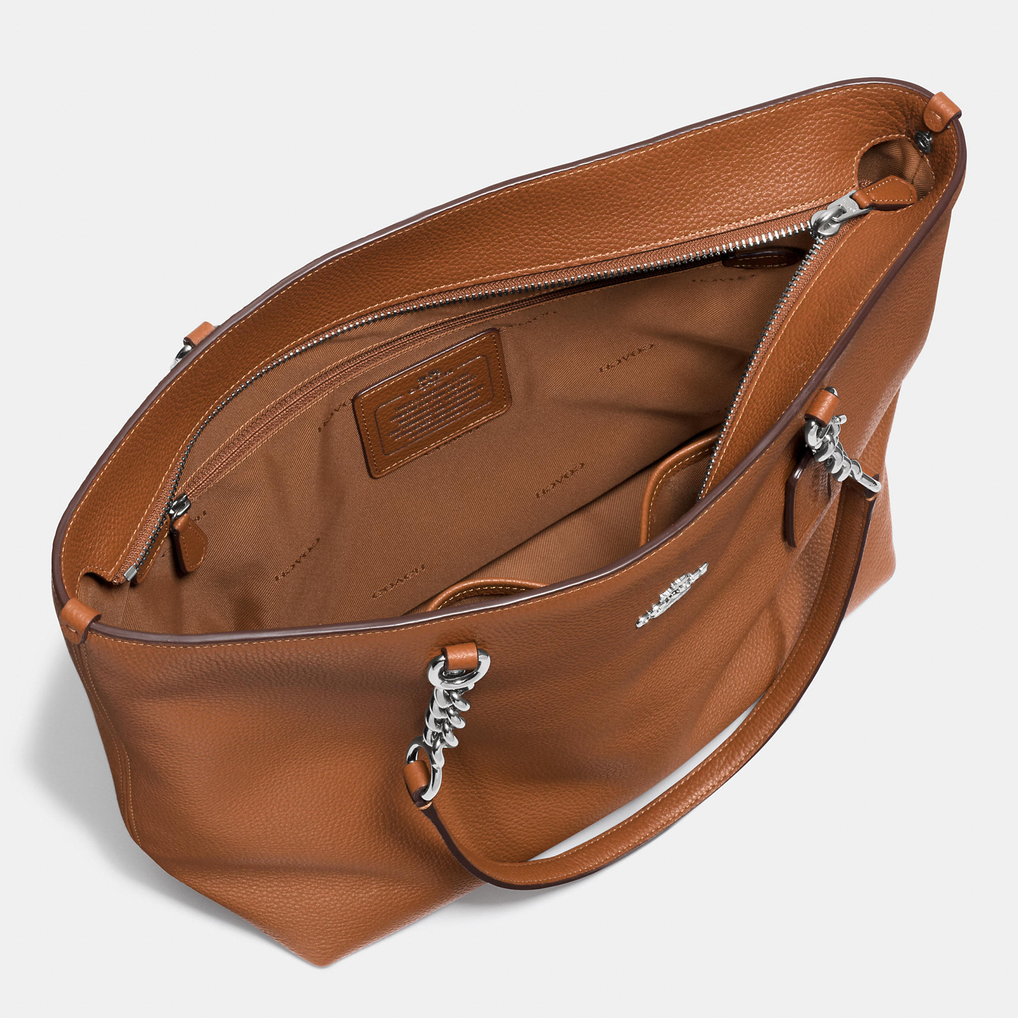 Lady Beloved Coach Sophia Tote In Pebble Leather  Lady Beloved Coach Sophia Tote In Pebble Leather